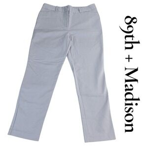 89th + Madison Dress Pants Women 8 Gray Cotton Stretch Classic Office Career